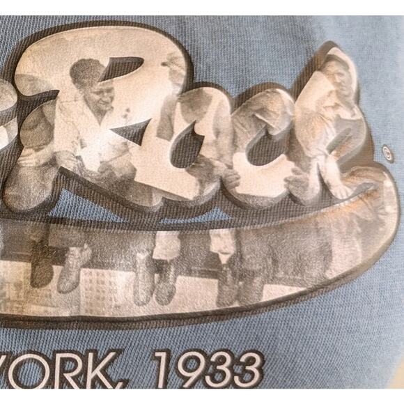 Top Of The Rock Womens Tee Shirt Large Blue NY Mob Swoosh Graphic Cotton NEW - Picture 5 of 12